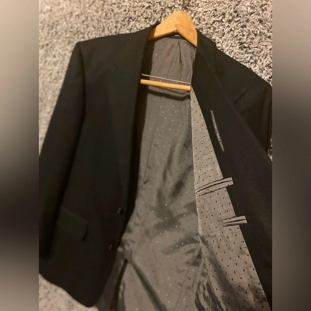 Roundtree Yorke Silk/Wool Sport Coat Mens 42 R Great Black   Blazer
